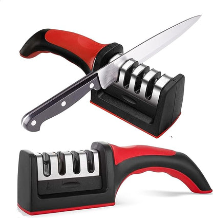 4 in 1 Knife Sharpener for Kitchen Knives with 4 Stage Slots